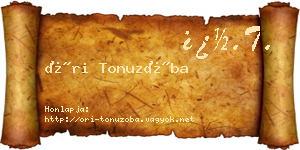 Őri Tonuzóba névjegykártya